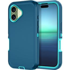 I-HONVA for iPhone 17 Case Shockproof Dust/Drop Proof 3-Layer Full Body Protection [Without Screen Protector] Rugged Heavy Duty Cover Case for Apple iPhone 17 6.3" 2025,Turquoise
