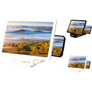 Big Screen Phone Magnifier, Screen Magnifier for Cell Phone, 3D Hd Mobile Phones Magnifier Projector Screens Enlarger for Movies, Videos and Gaming (White)