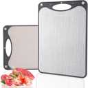 Titanium Cutting Boards, Double Sided Cutting Board For Kitchen, Food Grade Titanium And Wheat Straw PP, Large Size 1510And Easy To Clean, Dark Gray