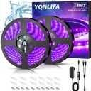 Waterproof 40Ft Black Light Strip, IP65 Black Light Fixtures Kit, 720 LED Strip with 12V Power Supply for Outdoor Indoor Halloween Glow Neon Party Resin Curing Display Cabinet Posters Boat