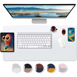 Desk Pad Blotter Mat Clear Organizer Office Table Protector, Painting Desktop Mat, Gamer Desk Pad with Mouse Pad for Laptop, Computer, Keyboard, Plastic Crystal Waterproof Mat, Large 20x36 (Clear)