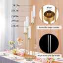 5 Arm Candelabra with Acrylic Lampshade Set of 4 Gold Candelabra for Wedding Table Birthday Party Home Decoration 39.4'' Candle Holder Fit LED Taper Candles