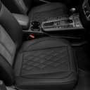 JOJOBAY 2pack Leather Car Seat Cover,Bottom Seat Covers for Cars,Front Seat Protector,Fit for 95% of Vehicles - Padded,Anti-Slip,Premium Leather(2 PCS,Black)