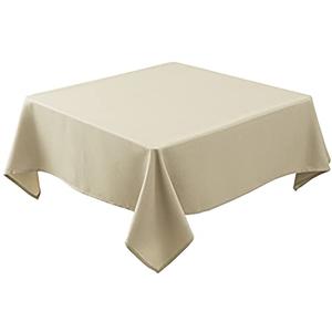 Biscaynebay Textured Fabric Square Tablecloths 70x70 Inches, Natural Water Resistant Spill Proof Card Table Cloth Folding Table Cover for Dining, Kitchen, Wedding and Parties, Machine Washable