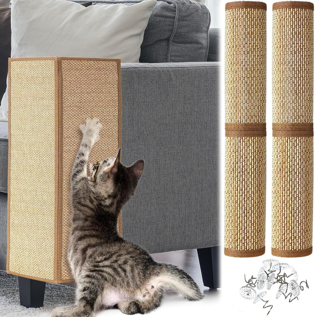 Newwiee 2 Pcs 23.6 x 15.7 Inch Couch Cat Scratch Protector Sofa Cat Scratching Mat with Helical Nails, Protector Pads for Pet Indoor Furniture Sofa Couch Covers Carpet