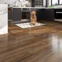 FunStick 6"x36" 17 Pcs Brown Walnut Wood Peel and Stick Floor Tile Waterproof Vinyl Plank Flooring Peel and Stick Wood Flooring Planks for Bathroom Kitchen Living Room Stick on Laminate Flooring Tiles