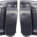 Motorcycle PU Leather Left Right Side Saddlebag Guard Bag with Water Drink Bottle Holder For Harley Touring Electra Street Tri Glide Road King Glide 1983-2023, One Size