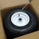 2 PCS New Air Filled Lawn Mower Tires on Wheel 13x5.00-6", 3" Centered Hub, 3/4" Greased Bushing Turf Tire Pneumatic 4Pr with Tube for Garden Mowers Tractors 135006