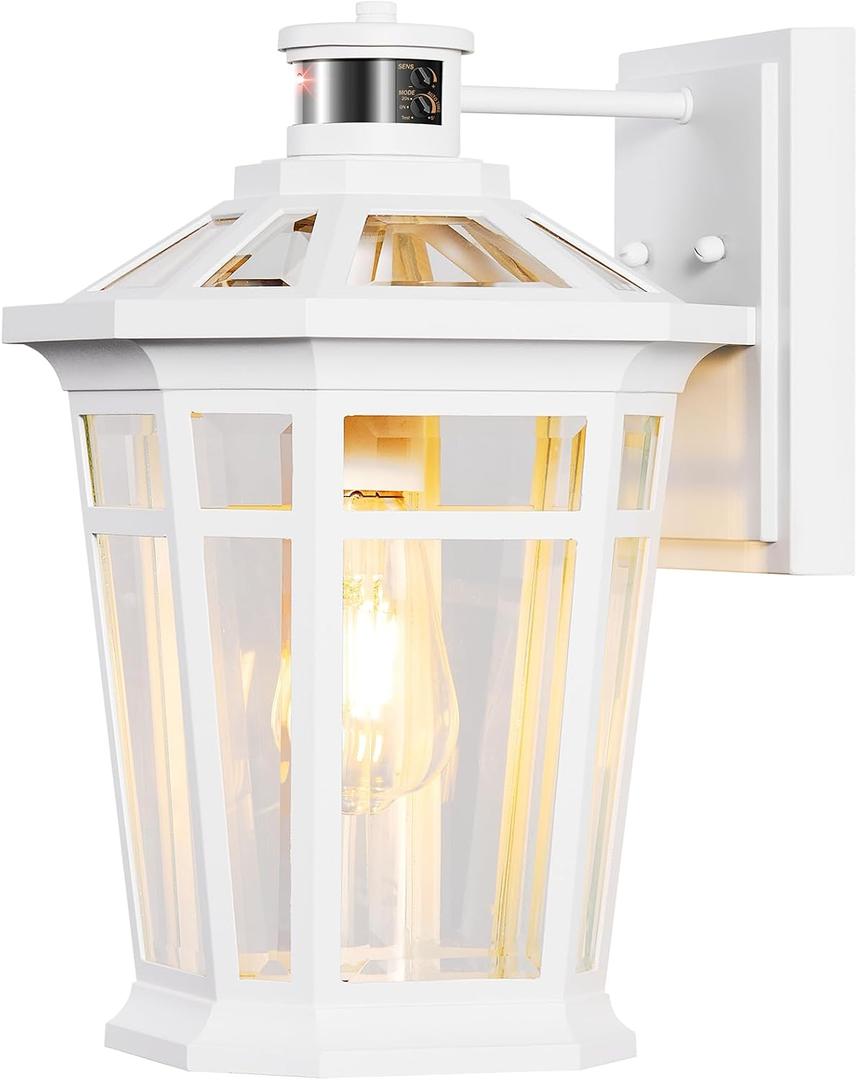 VIANIS White Large Adjustable Sensitivity Motion Sensor Outdoor Lights, Large 1-Pack
