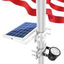 APONUO Solar Flag Pole Light,Solar Powered Flagpole Lights Pole Mount Upgraded Solar Flagpole Lights Outdoor Dusk to Dawn 2 Lighting Mode for Pole(Cool White) (10.6*7inch)