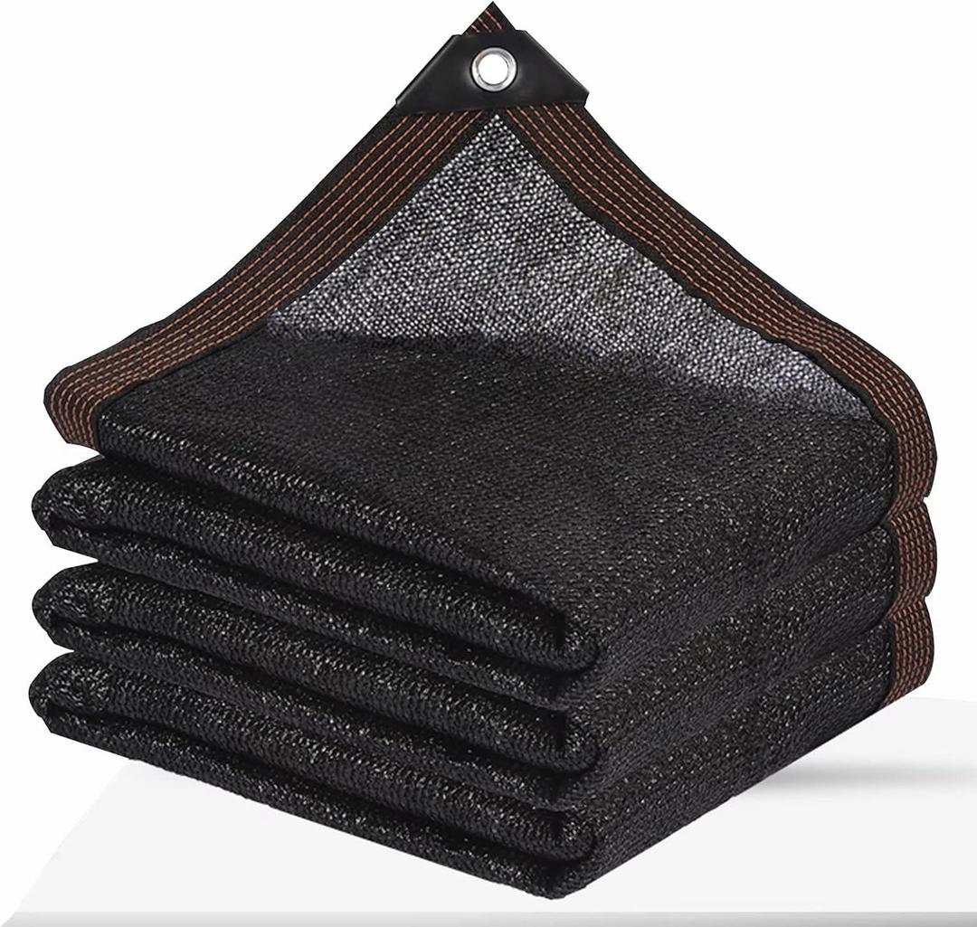 Shade Cloth - Garden Shade Mesh Netting with Grommets Outdoor Sun Shade Cover for Pergola Patio Plants Greenhouse Chicken Coop Black 90% Shading Rate