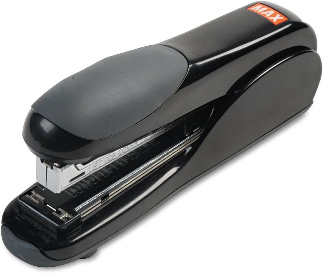 Max HD50DFBK Flat-Clinch Standard Stapler, 30-Sheet Capacity, Black