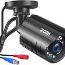 ZOSI 1080P HD TVI Security Camera for Home Office Surveillance CCTV System, 2MP Outdoor Indoor Weatherproof Bullet BNC Camera with Metal Housing, Night Vision, for 1080P/5MP/4K HD-TVI Analog DVR (Wired-1Cam)