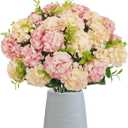 4 Bundles Small Hydrangea Artificial Flowers, Silk Fake Flower Bouquet for Wedding Party Home Decor, 1 Bundle of 10 Heads (Champagne Color)