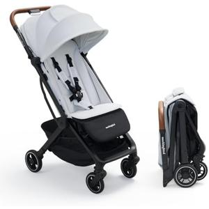 Mockingbird Travel Stroller, Compact, One-Hand Autofold, Cloud | Lightweight + Carry on Approved, Fits in Overhead Bin, Newborn-Ready, Car Seat Compatible with 50+ Infant Car Seats