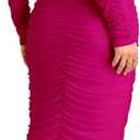 PRETTYGARDEN Women's Fall Off The Shoulder Maxi Dress Spring Long Sleeve Ruched Fitted Bodycon Club Dresses with Slit