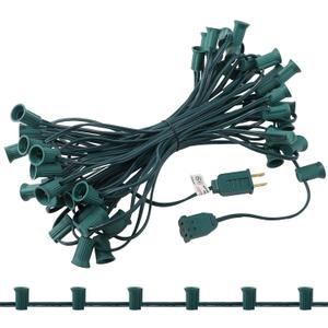 Copkim C7/e12 Christmas Light String Set, UL Listed C7 Christmas Light Strand Spool Stringer 12 Spacing Spool Wire for Patio Backyard Xmas Tree Roofline(50ft)