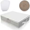 Platter Storage Case - Structured, Foldable with Felt Dividers - Complete with Round Woven Placemat