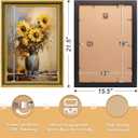 13x19 Picture Frame, HD Real Glass Vintage 13x19 Photo Frame, 13 by 19 Poster Frame with Gold Vintage Green Texture Border Horizontal & Vertical Display for Tabletop or Wall Decor (1 Pack)
