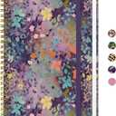 Taja Spiral Journal Notebook for Women, Pretty Hardcover Lined Notebook for Work & Note Taking, Aesthetic Cute Journal for Writing, 140 Pages, 6"x8", Lavendar Floral