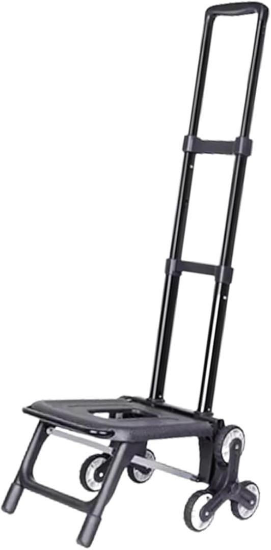 Generic Wagon Cart with Wheels High Capacity Shopping Cart Foldable Shopping Trolley with Adjustable Handle Stair Climber Trolley (6 Solid Wheels)