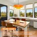 Orange Plug in Pendant Light with Switch, 17.7" Large Mid Century Modern Hanging Ceiling Light Fixture, No Hardwiring Plug Swag Lamp for Kitchen Island Dining Room Bedroom
