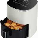 Sweetcrispy 6QT Air Fryer with Window, Square Airfryer Oven 12-in-1 for Family, 400°F Rapid Air Crispy Technology, Roast Bake Dehydrate, Nonstick & Easy-Clean Basket, Beige