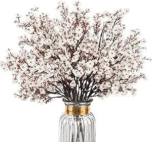 Babys Breath Artificial Flowers, 8 Bundles White Real Touch Fake Flowers Silk Flowers Bulk for Vase Home Office Wedding Spring Indoor Outdoor Centerpiece Table Party Decorations