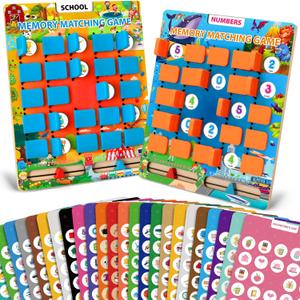 2 Pack Matching Memory Game for Kids Age 3 4 5 6 7 8 Years Old, Travel Toy for Toddlers Boys Girls, Road Trip Travel Essentials for Kids, Airplane/Car/Camping Activity, Ideal Christmas, Birthday Gifts