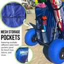 RollX Foldable Storage Wagon with 4 Balloon Wheels, Rear 13 Inch & Front 7 Inch Beach Tires (Pump Included) - Blue