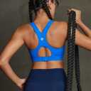 RUNNING GIRL Sports Bras for Women High Support, Adjustable Straps High Impact Racerback Bra with Hook Closure Molded Cup (Blue, XL)