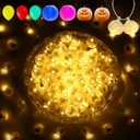 Aogist 100Pcs Warm White Balloon Lights with Hook,Long Standby Time,Waterproof Mini Light for Birthday Party Wedding Christmas Halloween Easter Decorative (Steady)