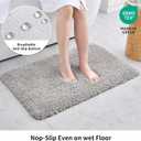 Disolla Grey Bathroom Rug 24x48 - Non-Slip Plush Thick Bath Mat, Highly Absorbent & Ultra Soft Fluffy Floor Mat, Machine Washable for Shower and Tub
