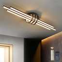 Garwarm 39In Modern Dimmable Linear LED Ceiling Light with Remote, Black