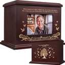 Cremation Urns for Human Ashes, Wooden Urn for Ashes Adult Male Female, Wooden Picture Frame Urns Box and Casket for Ashes, Funeral Memorial Urns Box, Men Women Child, Holds 255 lbs (Walnut)