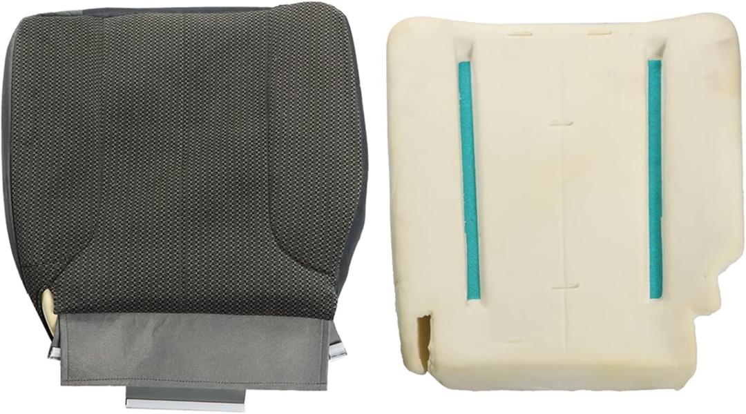 Silscvtt Mist Gray Driver Side Cloth Seat Cover and Sponge Cushion Replacement for Ram SLT ST 1500 2500 2002-2005