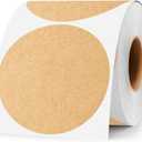 3 Inch Kraft Paper Color Code Dot Stickers,500 PCS Round Labels Stickers in Dispenser Box for Organization, Inventory,Classroom (1 Roll-500PCS)