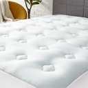 Hansleep Twin Mattress Pad Topper Memory Foam, Twin Foam Mattress Topper Viscose Derived from Bamboo, Twin Size Bed Mattress Pad Cover for Back Pain Relief, 39" x 75", White