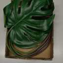 6 Pack Artificial Monstera Leaves with Long Stem for Vase - Fake Tropical Plants Palm Leaves Realistic Philo Turtle Leaves for Home Wedding Party Decor - Small