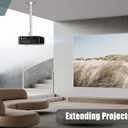 2-Be-Best Projector Mount,14-24in / 37-62cm Projector Ceiling Mount Extendable Ceiling Projectors Mounts Adjustable Angle 360 Rotation Drop Ceiling Projectors Mounts Silver