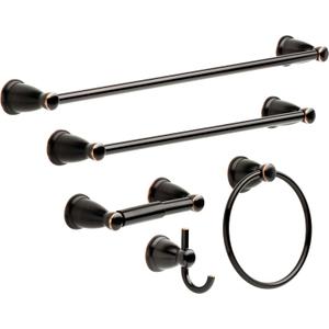 Franklin Brass Kinla (1-Pack) 24" Towel Rack for Bathroom, Oil Rubbed Bronze Towel Bar for Bathroom Wall Towel Holder Rod Wall Mounted Bathroom Accessories KIN24-OB1 (24 inch)