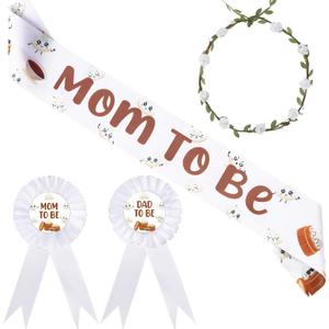 Dumpling Baby Shower Decoration, Dumpling Mom to Be Sash Mom Dad to Be Badge Pin Flower Crown for Welcome Baby A Little Dumpling Is on The Way Baby Shower Gender Reveal Decoration