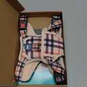 PoyPet Plaid Dog Harness, No Pull Front Clip Pet Vest Harness, Soft Padded Reflective Adjustable Walking Harness with Handle for  Dogs(Checkered Beige,S)
