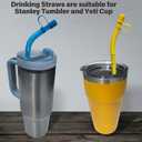 Reusable Plastic Straws 13 Inch - Bendy Drinking Straw With Covers Cap Assorted Colors - Corrugated Flexible Bendable - 10 Pack