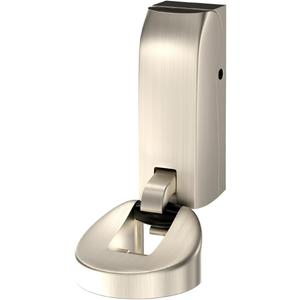 1 Pack Hydraulic Windproof Door Stoppers, Floor Mount Doorstops, Heavy Duty Mechanical Door Stops Doors Catch Holder No Drilling, Brushed Nickel
