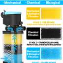 AquaMiracle Aquarium Filter 3-Stage in-Tank Filter Internal Fish Tank Filter Turtle Filter for 70-100 Gallon Fish Tanks with Dual Water Outlet & Aeration