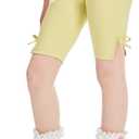 Girls Athletic Shorts High Waist Biker Shorts with Ruffles Bow Tie Dance Yoga Sports Everyday Active Shorts (XX-Small)