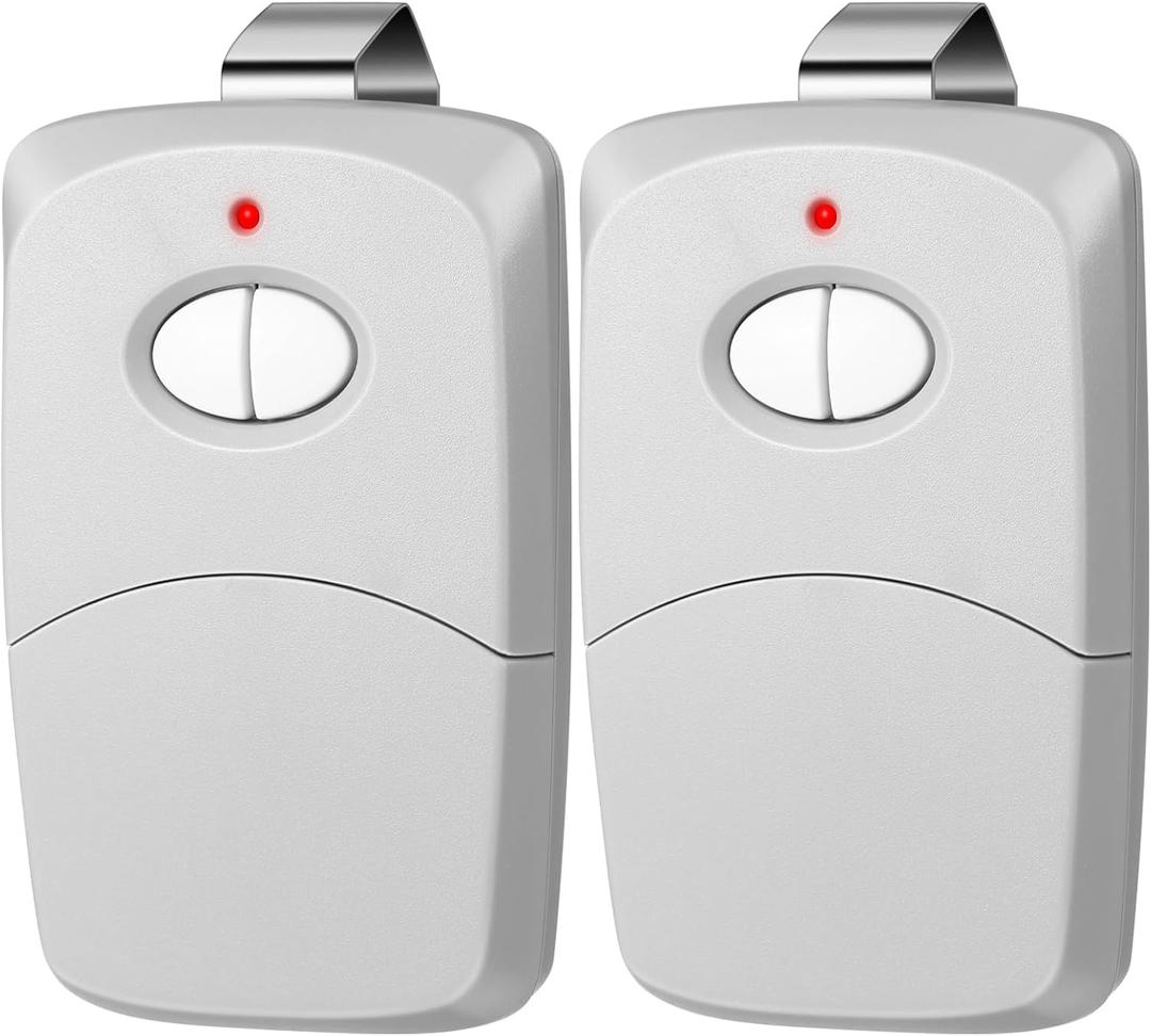 Kingdder 2 Pcs Two Button Gate Remote Control Compatible with Linear Multicode 10 Dip Switch Garage Door Remote Opener 3089 3060 3070 3083 300mhz, Control 2 Different Doors Simultaneously (Grey) (Gray)