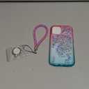 NGB Designed for iPhone 12 & iPhone 12 Pro Case, Pink/Aqua | Glitter Liquid Sparkle Cute Cover for Women Girls Kids | with Tempered Glass Screen Protector & Ring Holder & Wrist Strap