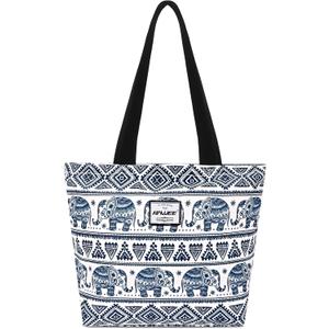 Tote Bag with Zipper for Women Inside Mesh Pocket Heavy Duty Casual Anti-water Cloth Travel Shoulder Handbag